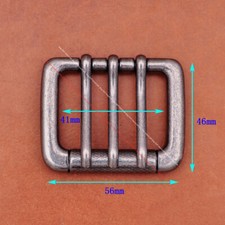Men Sturdy Heavy Antique Silver Single Prong 3 Pin Leather Belt Buckle fit 40mm