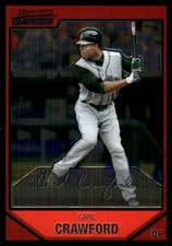 Carl Crawford 2007 Bowman Chrome #60 Devil Rays MLB READ FREE SHIP AutographDen