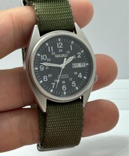 SEIKO Military Automatic Skeleton Khaki Wristwatch