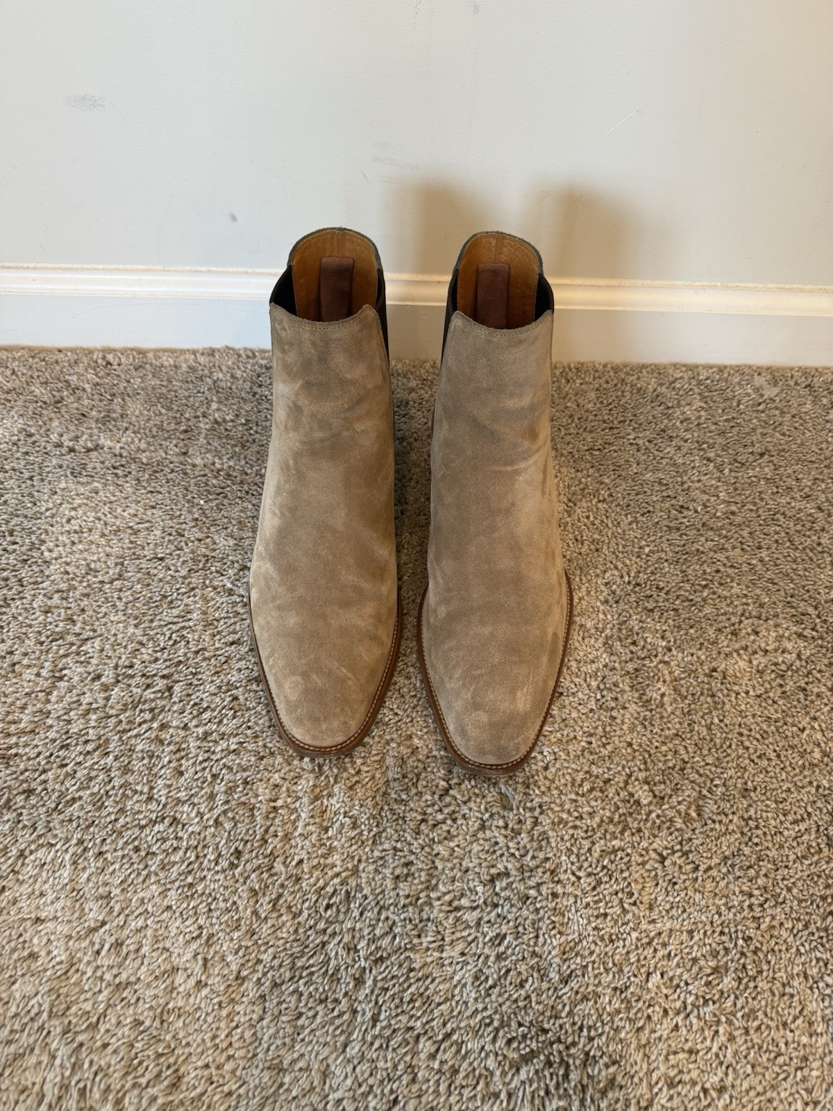 Stivali SAINT LAURENT Wyatt Chelsea stivali scamosciati beige taglia 42