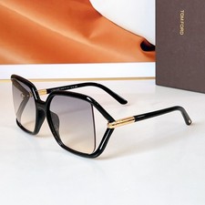Tom Ford TF1089 Solange-02 Butterfly Sunglasses Gloss Black Gradient Purple Lens