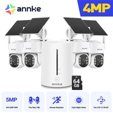 ANNKE 4MP PT Wireless Security Camera System Solar Powered Outdoor Two Way Audio