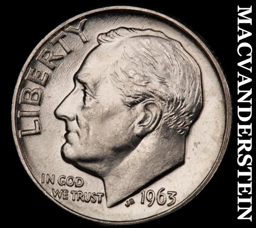 1963-D Roosevelt Dime- Silver Choice Gem Brilliant Uncirculated Luster #i8014