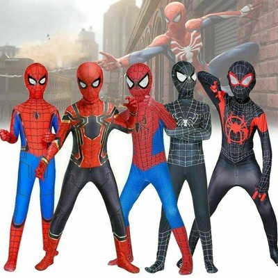 Kinder Karneval Spiderman Cosplay Kostüm Miles Morales Herren Outifit Geschenk 