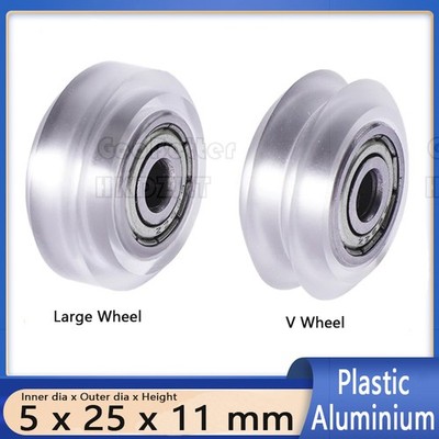 Solid V Wheel Plastic V-Slot Aluminium Extrusion Profile 3D Printe 5 mm Bore