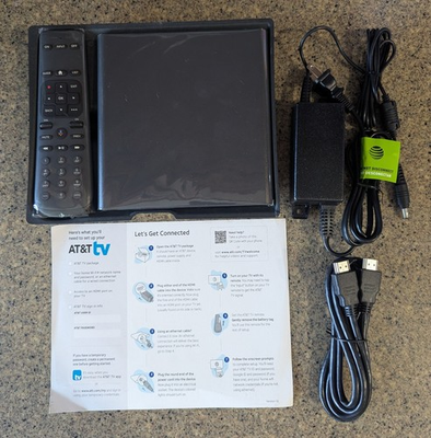 #ad ATamp;T TV C71KW 400 Streaming Box Player with Voice Remote HDMI Power Adapter Kit $54.99