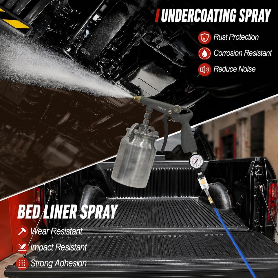 Undercoating Spray Gun Kit with 33.82oz Aluminum Cup, 360° Hose Gray | eBay