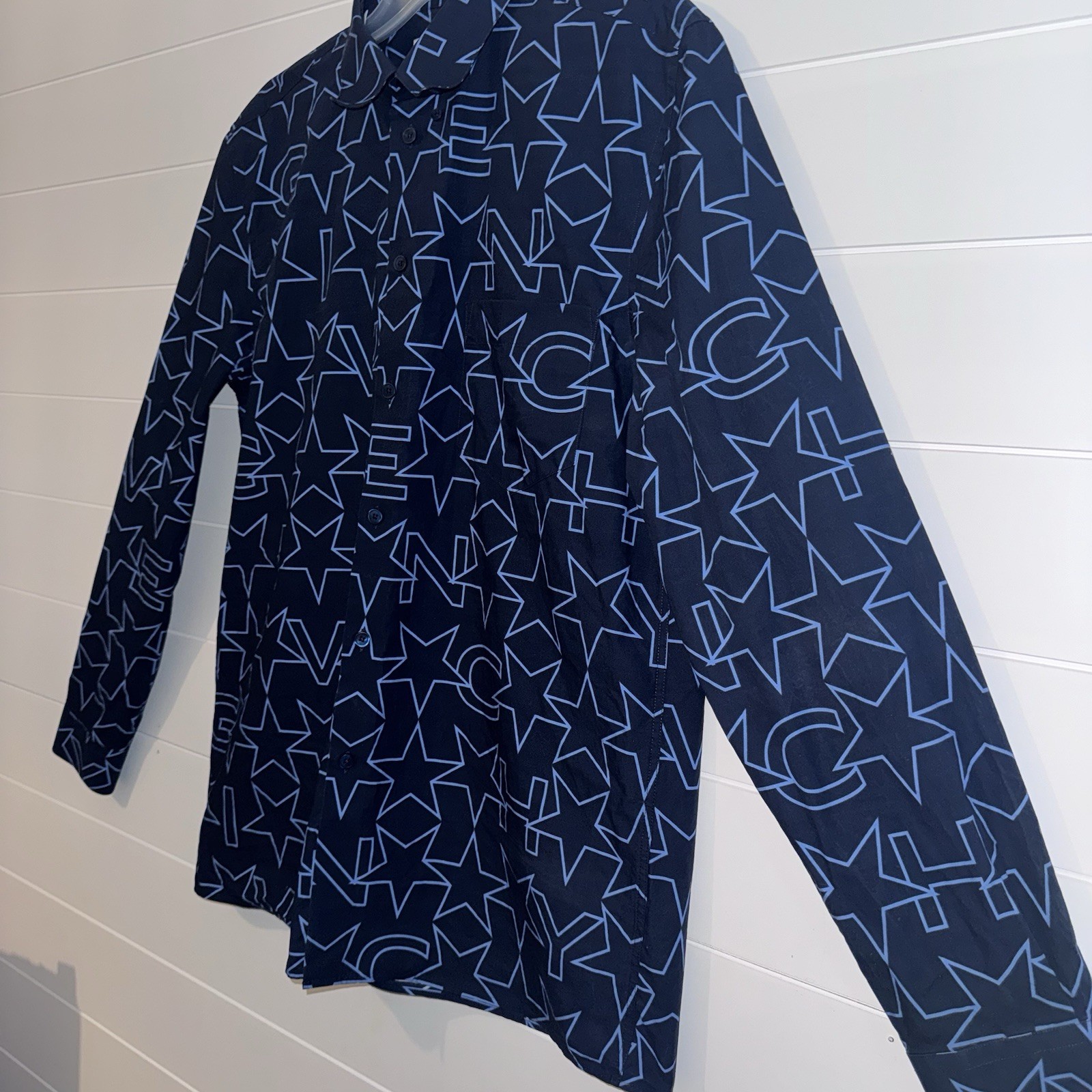 Givenchy Star Patterned Blue Longsleeve Button Do… - image 6