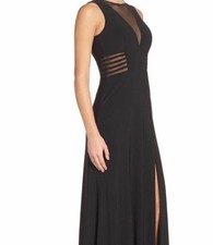Morgan & Co Formal/ Prom Gown Slimming With Mesh Cutout Sz 1/2