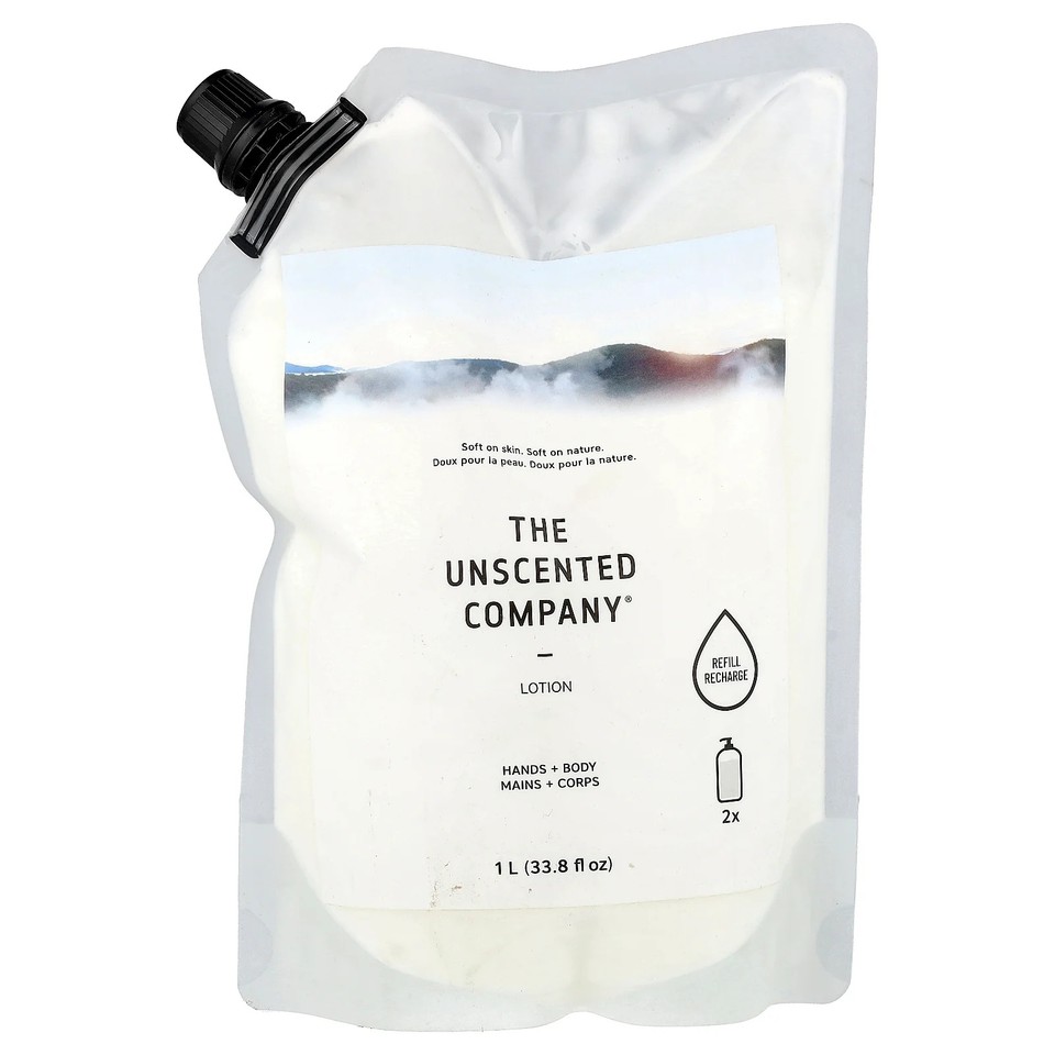 Hands + Body Lotion, Refill, Fragrance Free, 33.8 fl oz (1 l)
