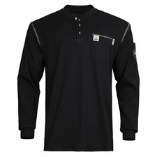 5.5oz Men FR Shirt Flame Resistant 100 Cotton Lightweight CAT2 Henley Gear