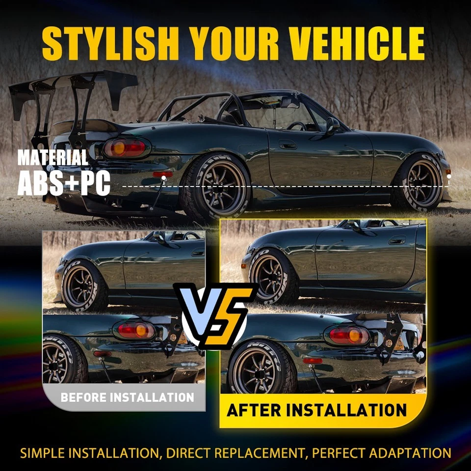 2-40X 前后侧标记灯保险杠外壳适用于马自达 Miata MX-5 1990-05 — 第 2/4 张图片