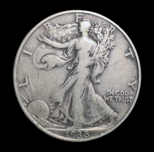 1938 Walking Liberty Half Dollar - 90% Silver - Philadelphia Mint - US Coin