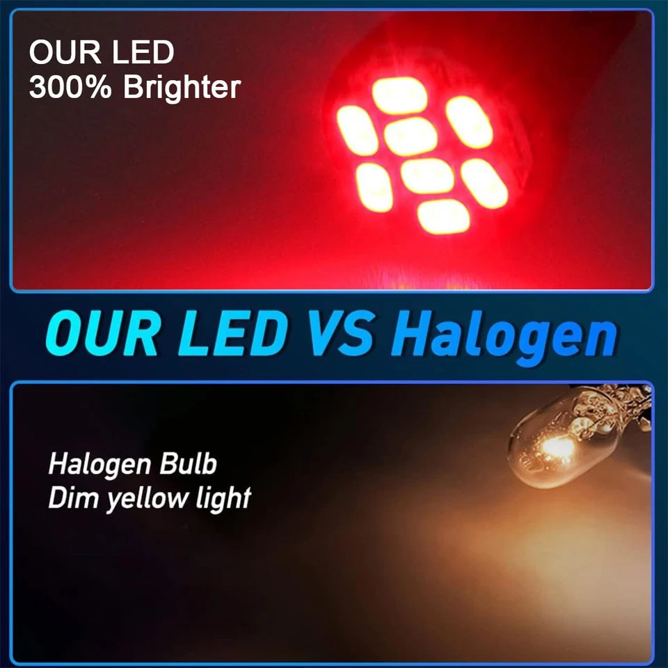 Kit de tablero rojo bombilla LED T10 7 piezas para Ford Bronco F150 F250 F350 1980-1996 Foto 2 de 4