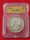 1878-S  MORGAN SILVER DOLLAR  ICG  MS 61                                #T1749