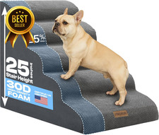Extra Wide Dog Stairs 25" High 5-Step Pet Steps for Large Dogs Up to 80 Lb