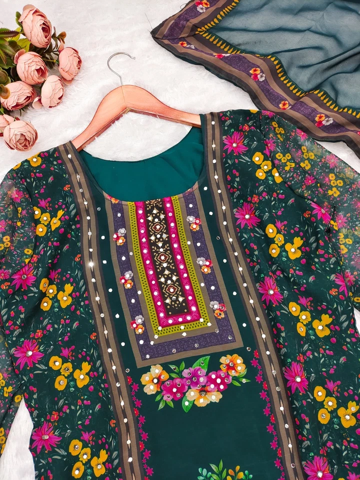 Diseñador Indio Paquistaní Salwar Kameez Bollywood Vestido Fiesta Traje Boda Foto 4 de 4