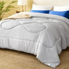 Queen Size Comforter Duvet Insert Down Alternative Quilted Grey 88x88 Inch