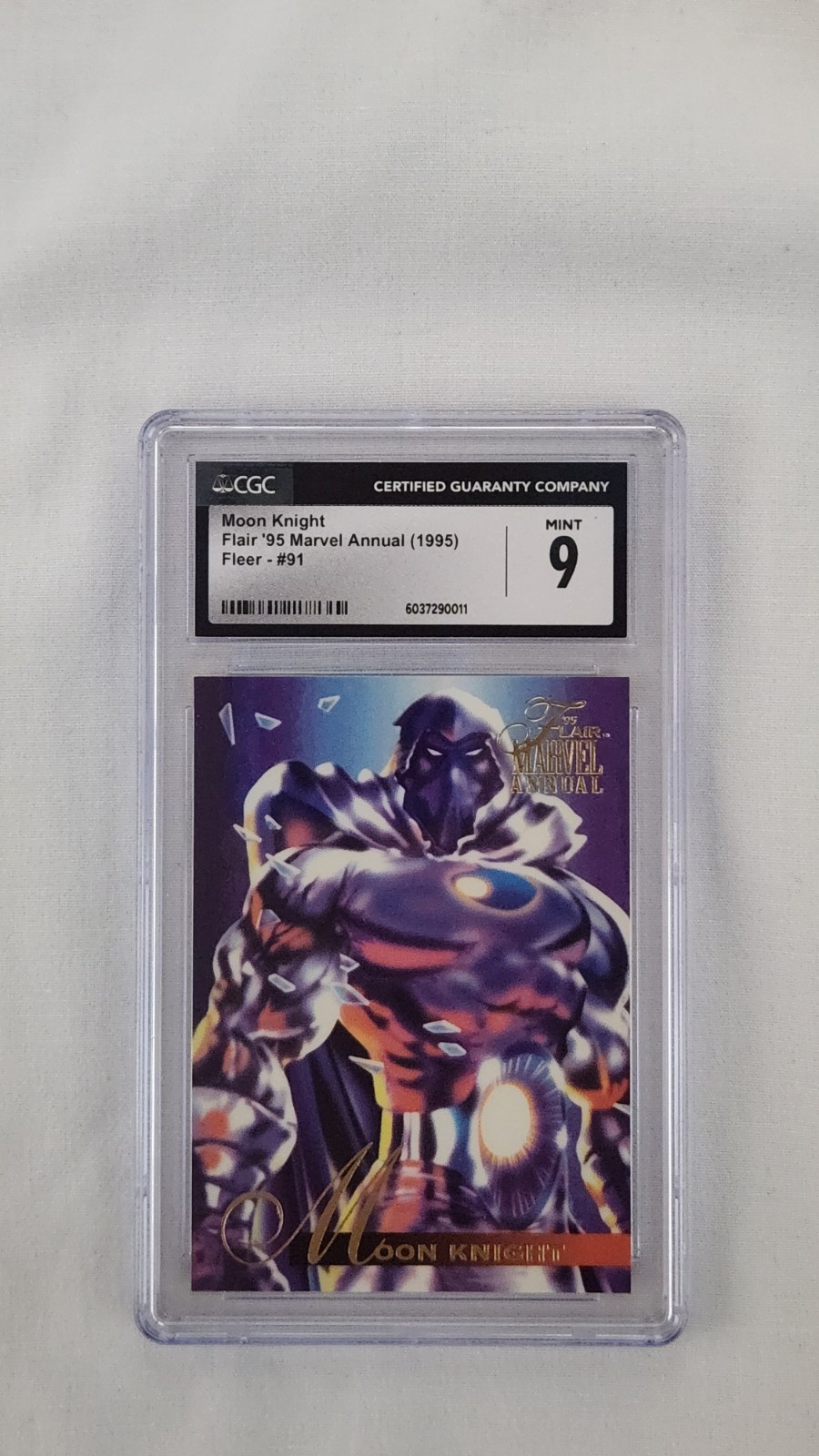 Moon Knight #91 Marvel 1995 Flair trading card — raw and PSA graded price guide