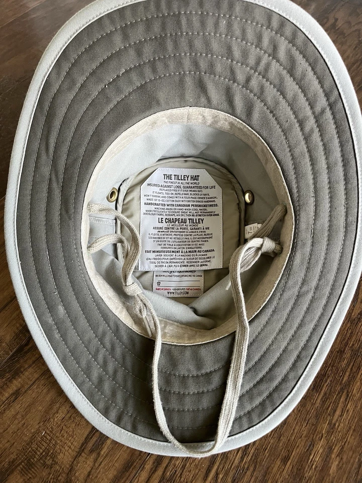 Sombrero de malla Tilley talla 7-5/8 color beige/crema más manual del propietario Foto 3 de 4