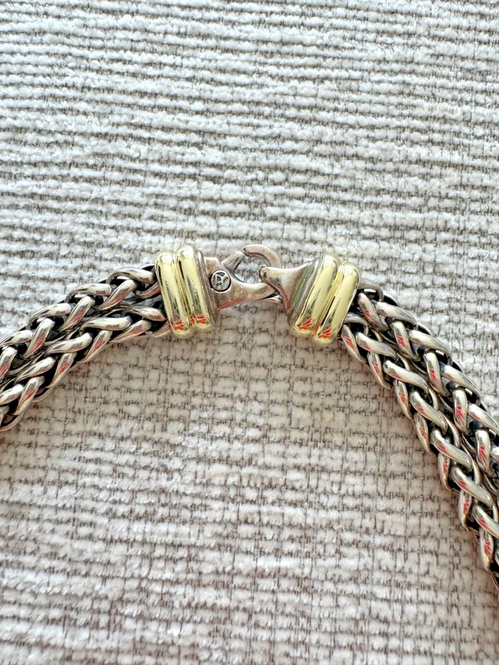 Collar David Yurman Albion Calcedonia Oro 14K Plata de Ley Doble Cadena Foto 3 de 4