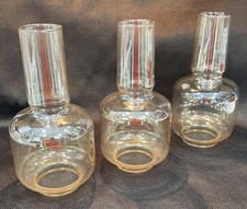  3 Amber Translucent Glass Hurricane Candle Chimney Lamp Shade 9  Tall