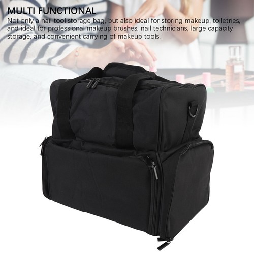 Nail Polish Organizer Bag Large Capacity Holds 70 Bottles Double Layer Nail HR6 - Picture 3 of 24