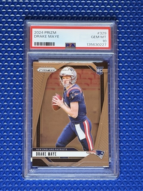 2024 Panini Prizm Drake Maye #329 Rookie New England Patriots PSA GEM MINT 10