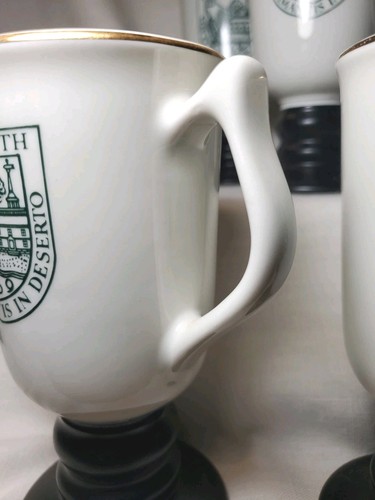 Vintage Dartmouth College Pedestal 6" Mugs Gold Trim Vox Clamantis In Deserto - Bild 8 von 11