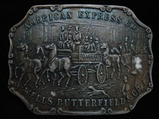 NH09102 VINTAGE 1970s  AMERICAN EXPRESS CO. WELLS BUTTERFIELD  CO.  BUCKLE