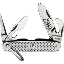 Marbles GI Utility Folding Knife 3.63" Stainless Handle Multi-Tool