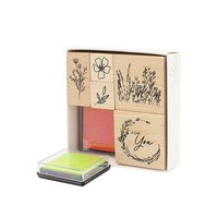 RÖSsler Stempelset Stempel Blume - 5 Stempel & 2 Stempelkissen Neu Ovp