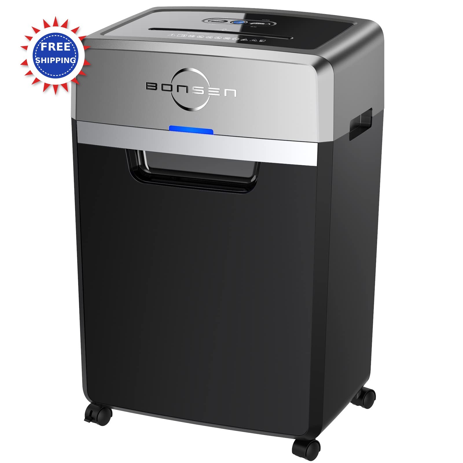 Paper Shredder 24 Sheet Cross Cut BONSEN S3105 Commercial Grade 9 Gallon Quiet