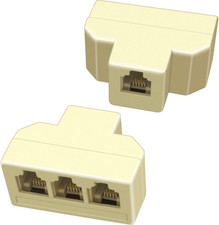 NECABLES 2Pack Phone Splitter 3 Way Telephone Adapter for Landline and Fax RJ1