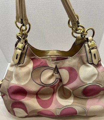 バッグ coach y2k shoulder bag Signature violet Coach Pink And Purple Madison Signature Shoulder Bag- Y2K -VINTAGE