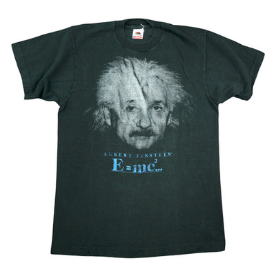 Vintage 90s Albert Einstein T Shirt Single Stitch M Big Face Science E=mc2 USA