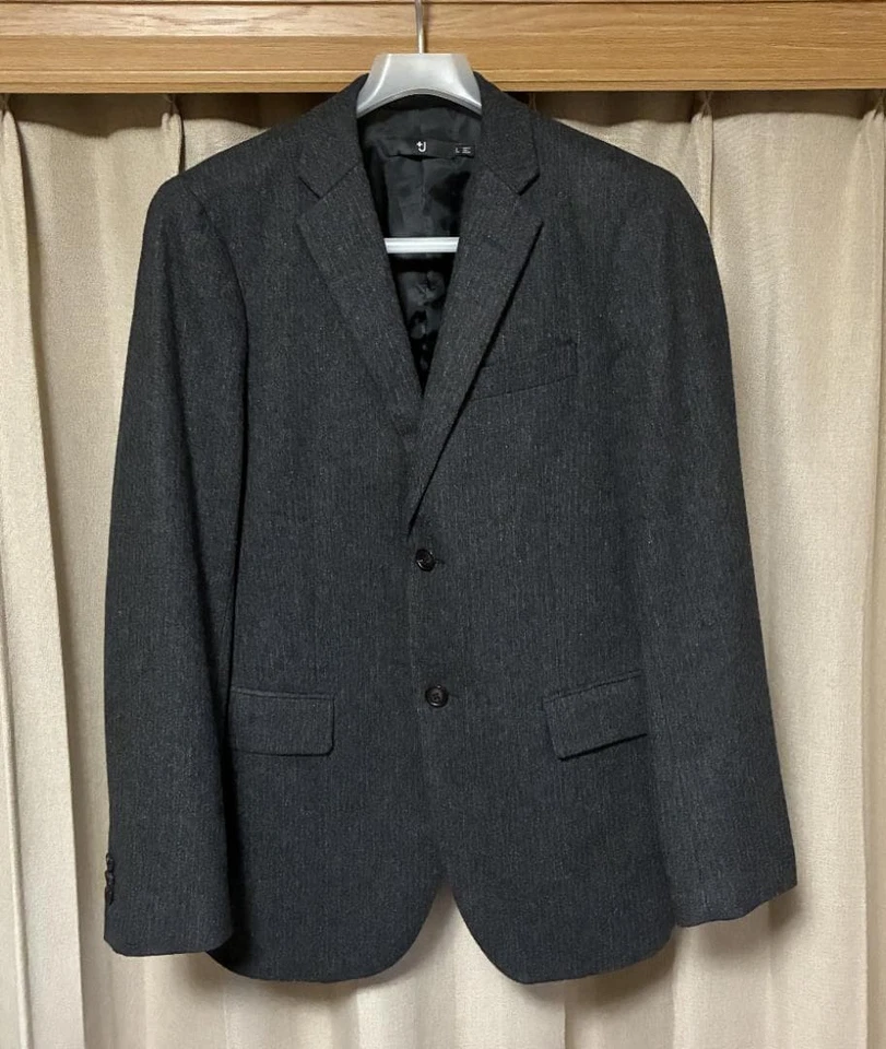 Uniqlo +J Jil Sander Wool Tailored Jacket Gray L Excellent Used JAPAN - Image 2 of 4