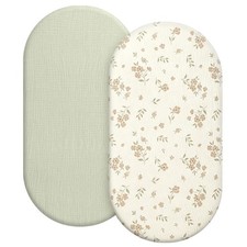 Organic Baby Bassinet Sheets Soft 2 Pack 33 x17 Fitted Mattress Pad Cover