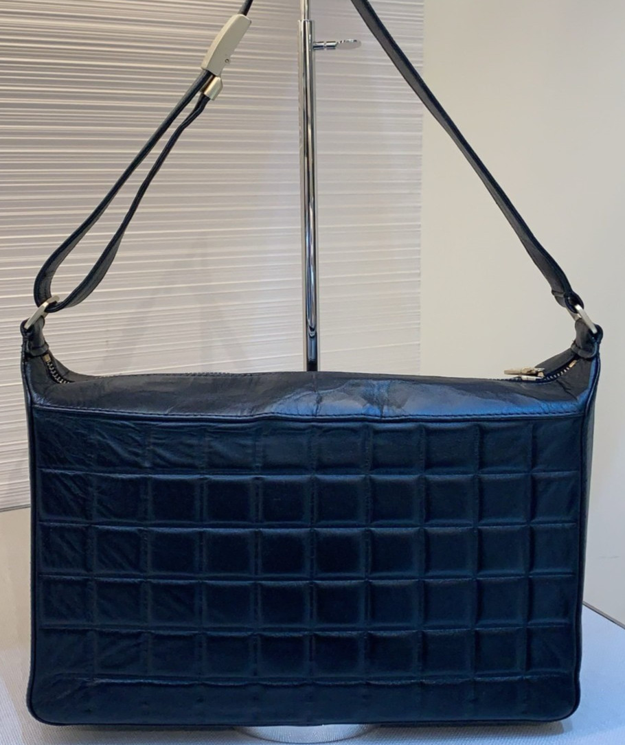 Chanel Ice Cube Pattern CC Logo Shoulder Black Si… - image 2