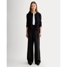 Everlane The Way High Drape Black Pant Size 10 Short Lyocell Cotton NWT $148