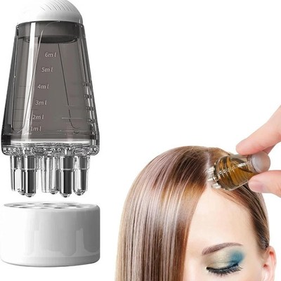6ml Scalp Oil Applicator Bottle Roller Ball Hair Serum Liquid Dispenser Comb