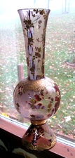 Antiq Art Nouveau Vase Freres or Leveille-France- Gold-Floral Motif-Mottled-SALE