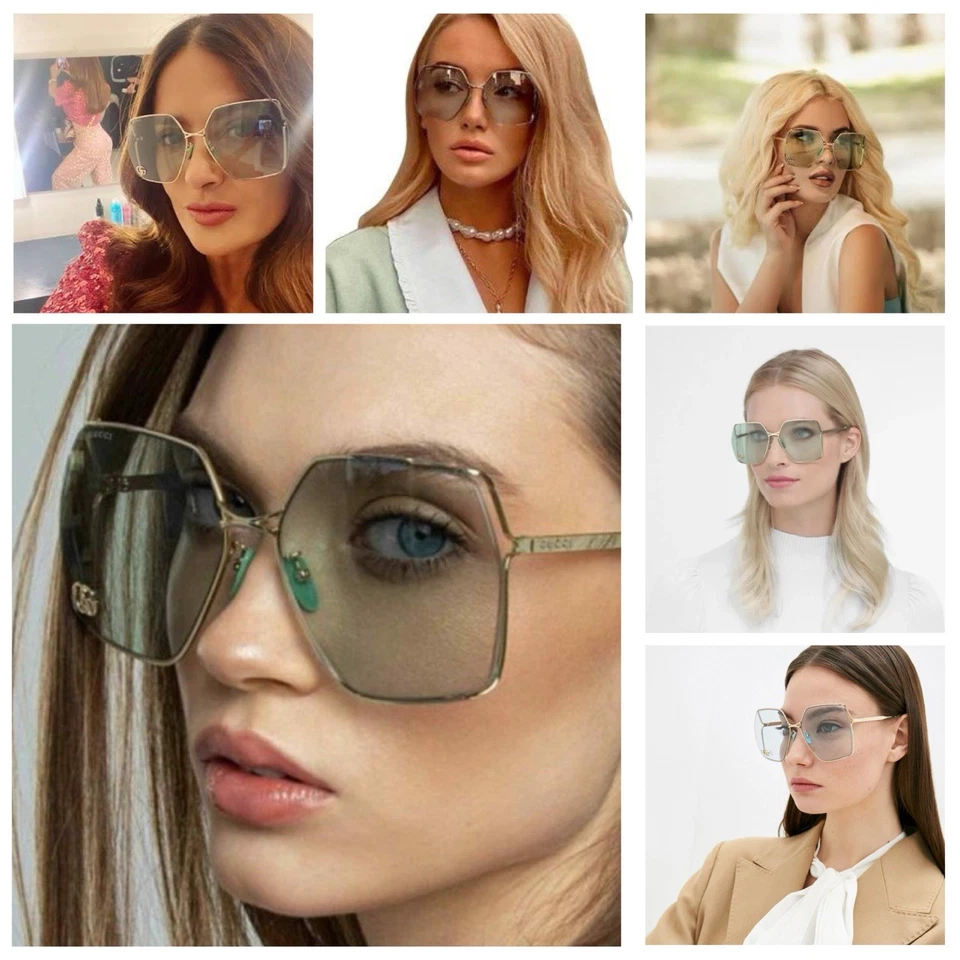Auténticas gafas de sol para mujer Gucci GG0817S verdes y buenas Foto 2 de 4