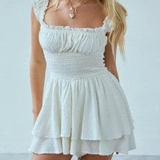 Urban Outfitters Women’s White & Cream Dress – Size (Medium)