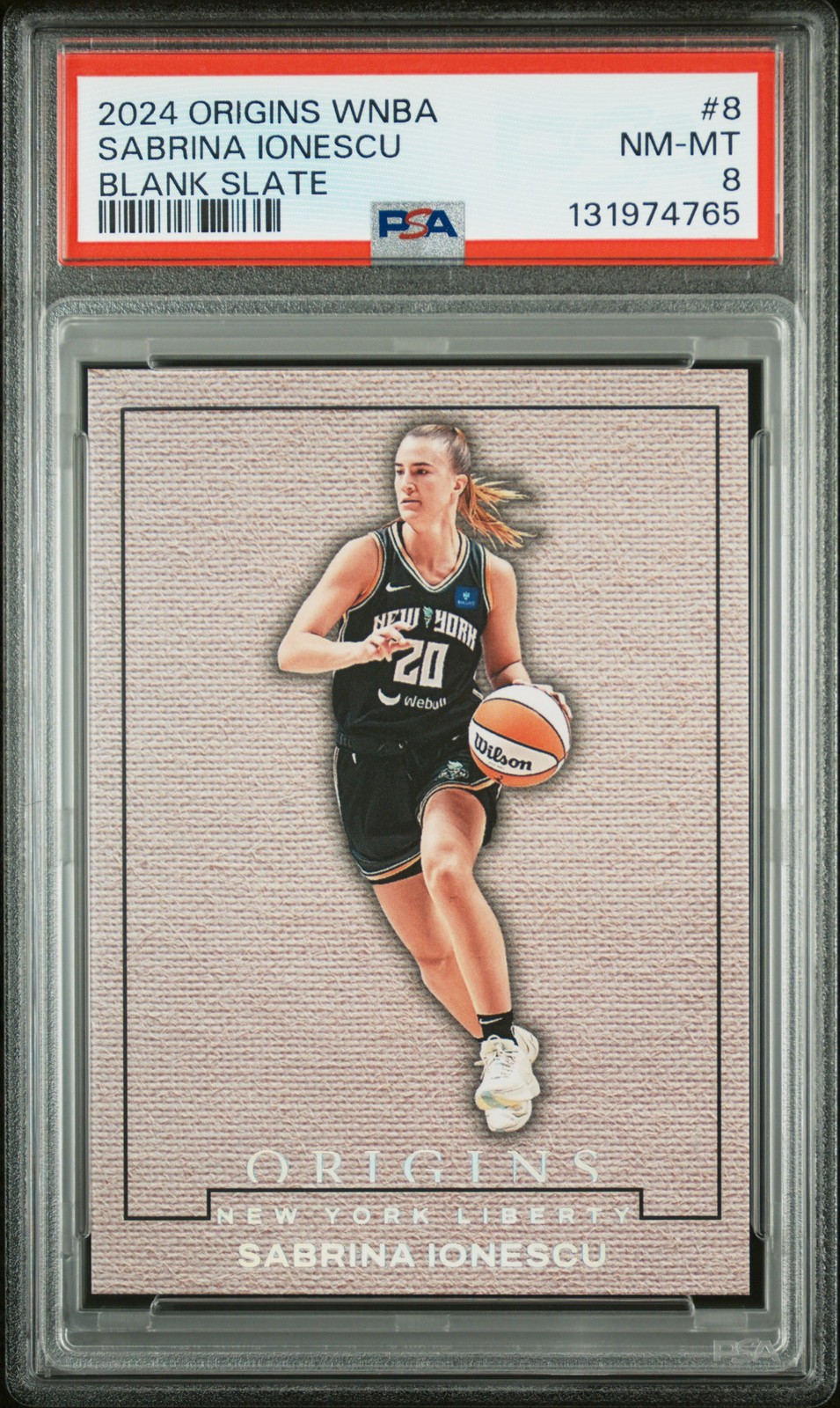 2024 PANINI ORIGINS WNBA BLANK SLATE #8 SABRINA IONESCU PSA 8