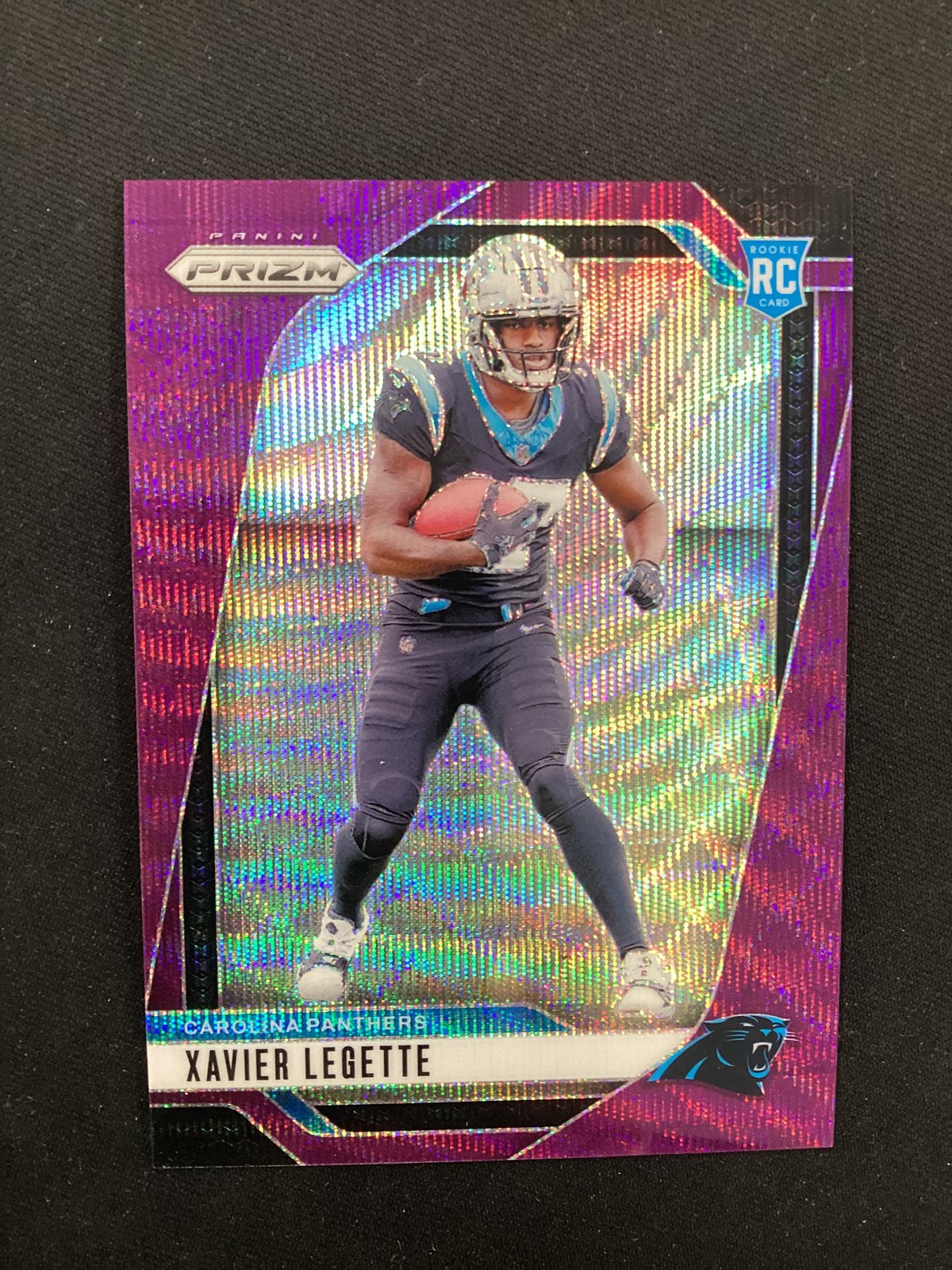 2024 Panini Prizm #398 Xavier Legette Rookie Purple Wave Prizm /99 Carolina