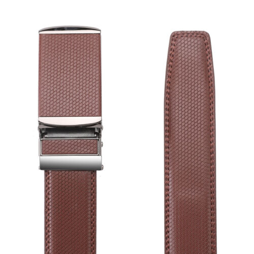 Men's Genuine Leather Ratchet Dress Belt 1 1/8" Wide with Automatic Click Buckle - Picture 34 of 53