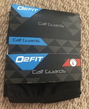O2 Fit Unisex Calf Guards Regular Black w White Large 80%Nylon Non Compression
