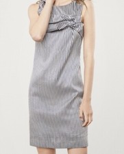 Banana Republic Navy Pin Stripe Double Bow Shift Dress