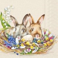 20 Servietten Cuddly Bunnies Hasen Tiere Nest MaiglöCkchen Blumen Ostern 33X33Cm